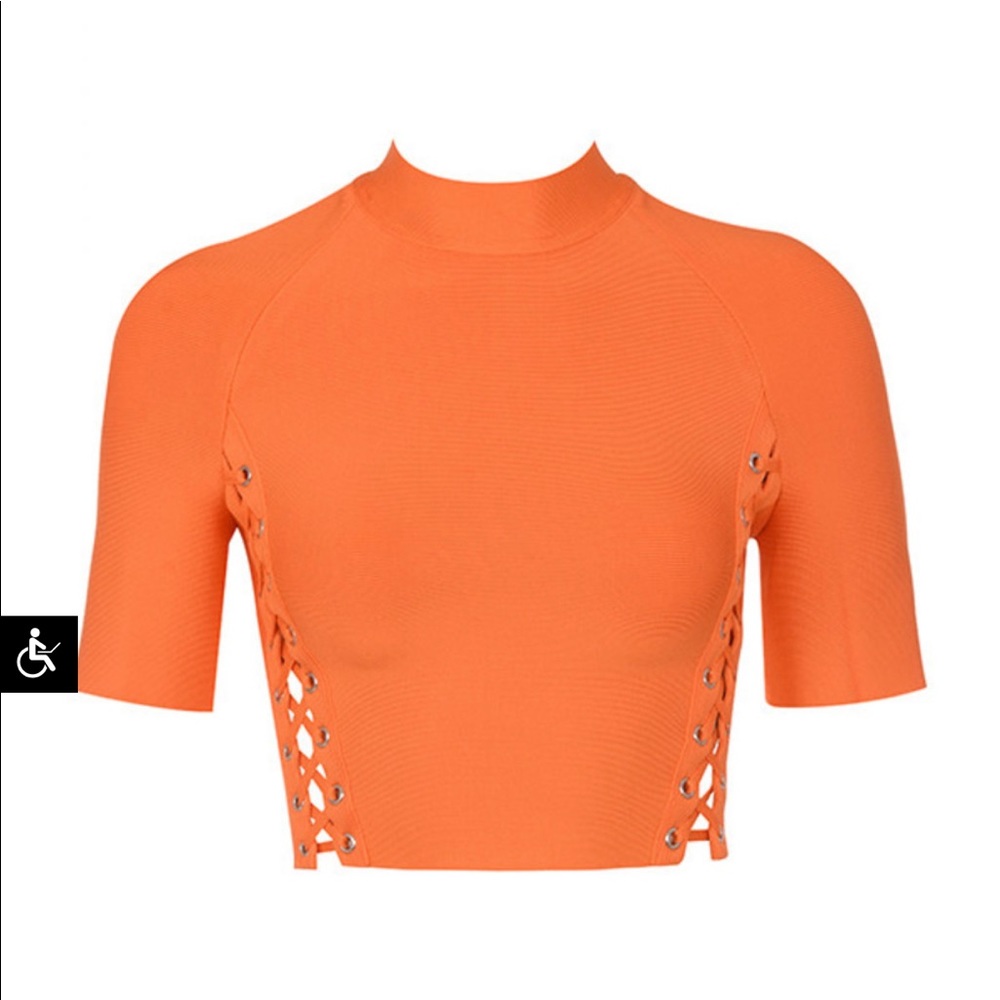 Mistress Rocks Savior' Orange Bandage Top